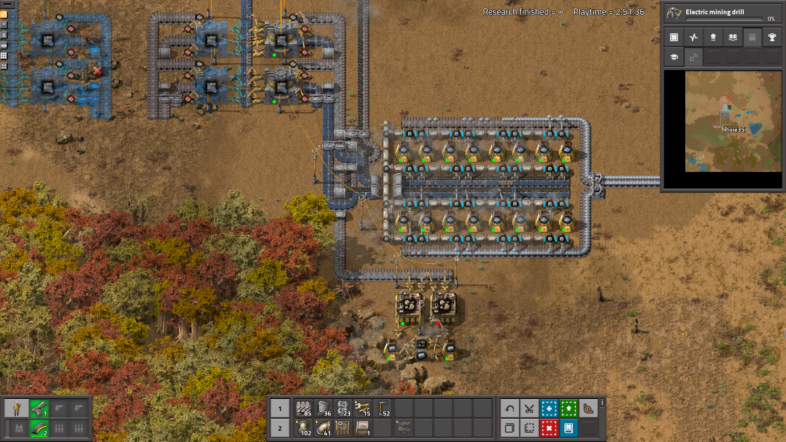A furnace block of 16 furnaces and the wonderful iron output.