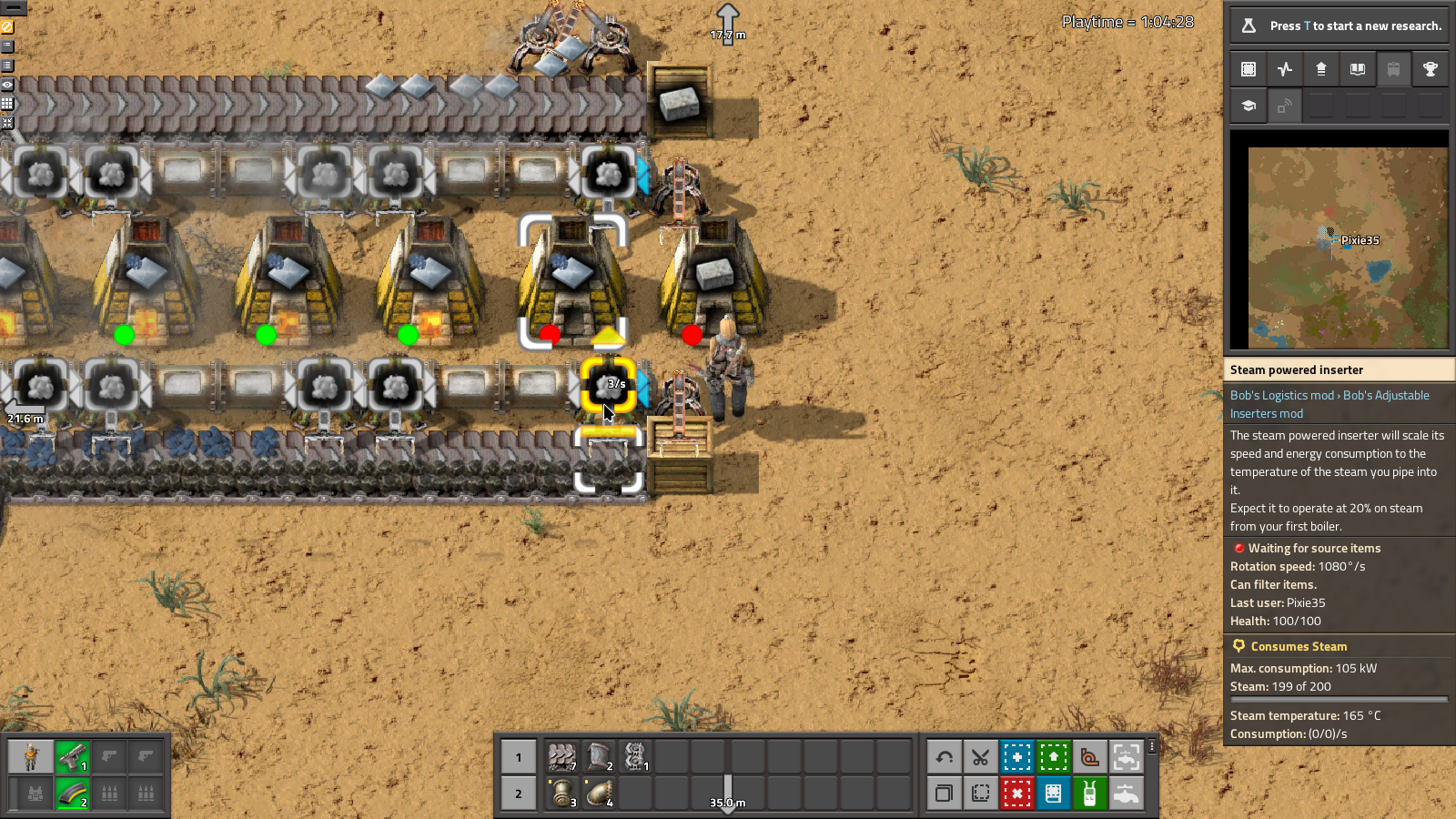 Image show a steam inserter with a 3 item a second through put.